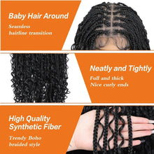 Load image into Gallery viewer, 36" Double Lace Front Box Braided Wig | Cornrow Twist | Baby Hair | Synthetic Braids for Black Women