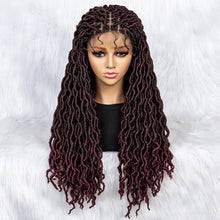 Load image into Gallery viewer, Knotless Box Braided Wig with Curly Ends &amp; Baby Hair | Synthetic Lace Front Wig for Black Women