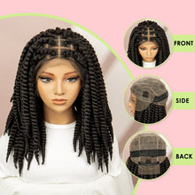 Load image into Gallery viewer, Twisted Braided Wig | Bob Twist Crochet Wig | Full Lace Braided Wig for Black Women | Kanekalon Hair