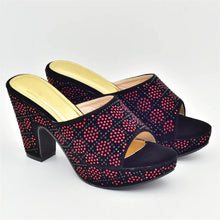 Load image into Gallery viewer, Italian Shoes and Bag Matching Set with Rhinestone
