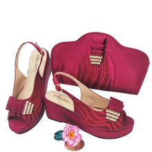 Load image into Gallery viewer, Ladies Shoes With Matching Bag Set for Party ED320