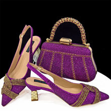 Load image into Gallery viewer, Women's Shoes and Bag Set with Rhinestone ED129