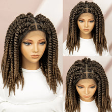 Load image into Gallery viewer, Twisted Braided Wig | Bob Twist Crochet Wig | Full Lace Braided Wig for Black Women | Kanekalon Hair