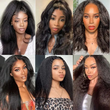 Load image into Gallery viewer, 13x6 Kinky Straight Full Lace Front Wig Human Hair Yaki Straight Lace Frontal Wig Brazilian Guleless Wig Pre Plucked For Women