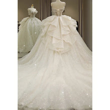 Load image into Gallery viewer, Exquisite White Wedding Dress Boat Neck EDL451