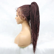 Load image into Gallery viewer, 30" Braided Lace Front Wig for Black Women | African Braids with Baby Hair | Synthetic Glueless Mat Wig