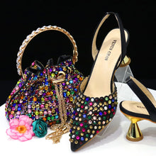 Load image into Gallery viewer, New Diamond Design Shoe and Bag Set