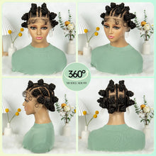 Load image into Gallery viewer, Short Bantu Knot Braided Wig | Full Lace | Synthetic Hair | Baby Hairs | Cute Braids for Black Women