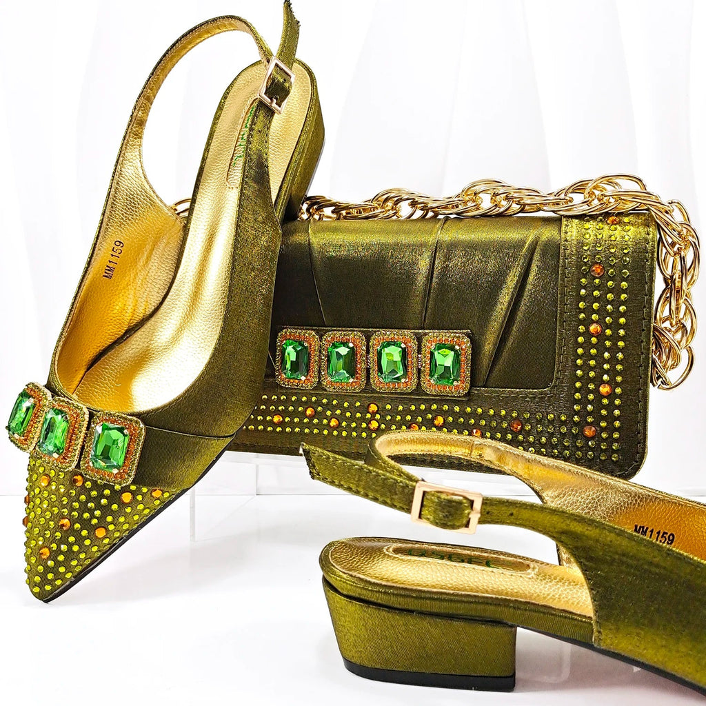 Lastest Italian Style Ladies Shoes with Matching Bag Set HMP1-9