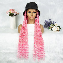 Load image into Gallery viewer, 30" Crochet Afro Dreadlocks Bucket Hat Wig | Synthetic Braided Hair | Curly Ends | Black Women