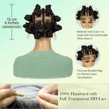 Load image into Gallery viewer, Short Bantu Knot Braided Wig | Full Lace | Synthetic Hair | Baby Hairs | Cute Braids for Black Women