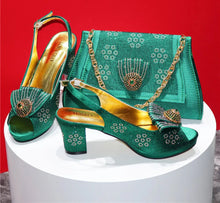 Load image into Gallery viewer, Latest Peep Toe Shoes Matching Bag Set For Wedding Party ED432