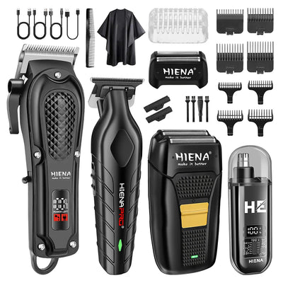 Rechargeable Cordless Electric Hair Clippers & Beard Trimmer Kit for Men – Professional Hair and Body Groomer
