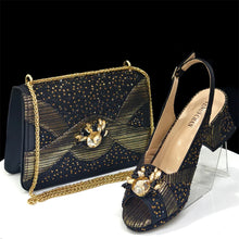 Load image into Gallery viewer, Elegant Women's Peep-Toe Heels and Matching Bag Set EDS41
