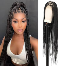 Load image into Gallery viewer, 36" Knotless Box Braided Lace Front Wig | Baby Hair | Synthetic Braids for Black Women