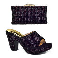 Load image into Gallery viewer, Italian Shoes and Bag Matching Set with Rhinestone