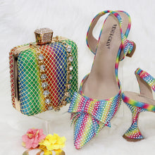 Load image into Gallery viewer, New Silver Versatile Party Ladies Shoes And Bag Set