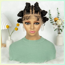 Load image into Gallery viewer, Short Bantu Knot Braided Wig | Full Lace | Synthetic Hair | Baby Hairs | Cute Braids for Black Women