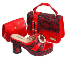 Load image into Gallery viewer, Elegant Ladies High Heels Peep Toe Shoes with Bag Set HYRE654