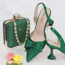 Load image into Gallery viewer, New Silver Versatile Party Ladies Shoes And Bag Set