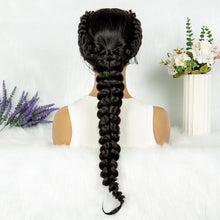 Load image into Gallery viewer, 13x4 Lace Front Braided Wig | Kinky Curly Ends | Synthetic Africa Wig with Baby Hair for Black Women