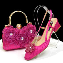 Load image into Gallery viewer, Italian Fashion Women's Elegant Heels &amp; Clutch Bag Set EDS317