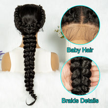 Load image into Gallery viewer, 13x4 Lace Front Braided Wig | Kinky Curly Ends | Synthetic Africa Wig with Baby Hair for Black Women