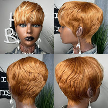 Load image into Gallery viewer, WIGERA  Highlight Synthetic Wigs Short Straight  Pixie Cut Hair Bob Wig Honey Gold Mix Black  Hair For Woman