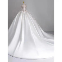 Load image into Gallery viewer, Long Sleeve Satin V-neck Wedding Gown EDW109