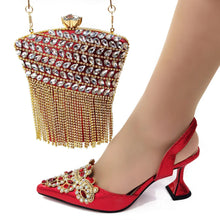 Load image into Gallery viewer, Italy beautiful Italian Shoes with Matching Bag Set HSW1-22