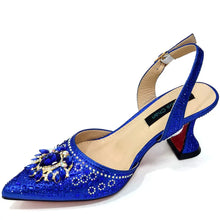 Load image into Gallery viewer, Women Shoes and Bag Set With Rhinestone Handbag EDTR54