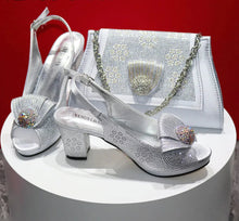 Load image into Gallery viewer, Latest Peep Toe Shoes Matching Bag Set For Wedding Party ED432