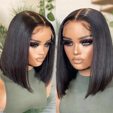 Load image into Gallery viewer, Straight Lace Bob Wig Yellow 13x4 Lace Front Human Hair Wig For Women Transparent Short Bob Wig Pixie Cut Brazilian 220% Density