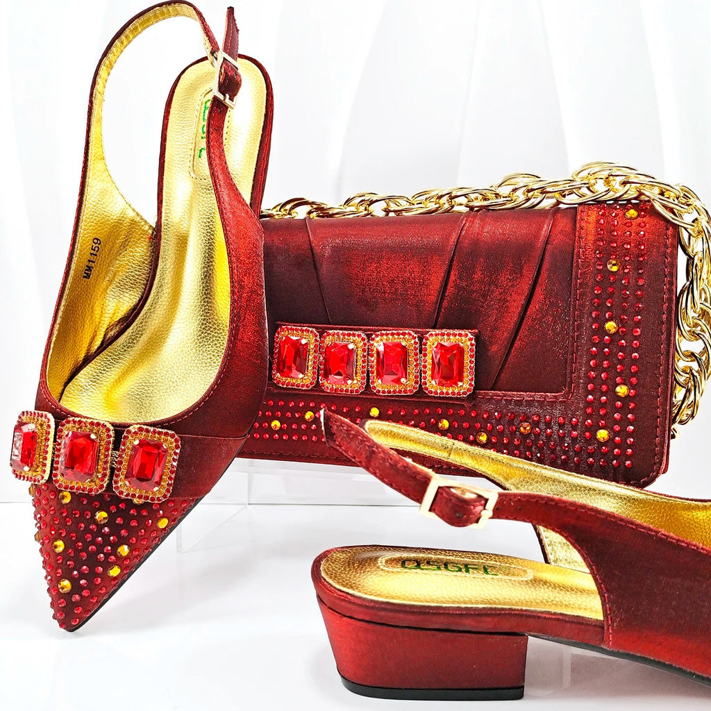 Lastest Italian Style Ladies Shoes with Matching Bag Set HMP1-9