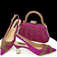Load image into Gallery viewer, Women's Shoes and Bag Set with Rhinestone ED129