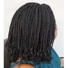 Load image into Gallery viewer, Short Box Braided Wig | Kinky Twist Crochet Wig | Heat Resistant | Synthetic Braids for Black Women