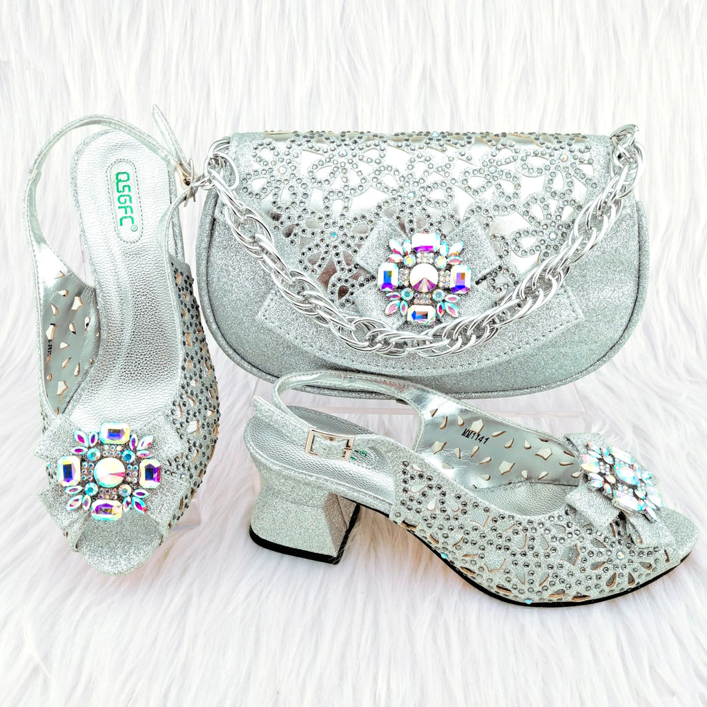 African Wedding Shoes and Bag Set HGY1-46