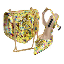 Load image into Gallery viewer, New Ladies Heels And Matching Bag Set EDNBG54