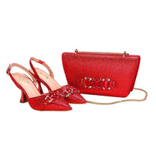 Load image into Gallery viewer, Women's Shoes and Bag Set with Pointed Toe EDN349