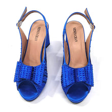 Load image into Gallery viewer, Super Heels Peep Toe Ladies Shoes with Bag Set