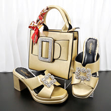 Load image into Gallery viewer, Latest Women Summer Toe Shoes and Bag Set ED135