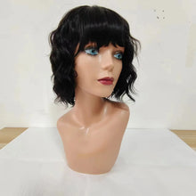 Load image into Gallery viewer, Short Bob Wig Body Wave Human Hair Wig With Bangs Full Machine Made Glueless For Black Women Loose Body Wave Human Hair Wig