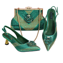 Load image into Gallery viewer, New Rhinestone Shoe &amp; Bag Set HGT321