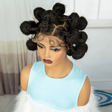 Load image into Gallery viewer, Handmade Bantu Knotless Braids Full Lace Wig | Short Synthetic Braided Wig with Baby Hair for Black Women