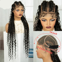 Load image into Gallery viewer, 34" Twisted Cornrow Full Lace Braided Wig | Baby Hair | Synthetic Lace Front Braids | Black Women