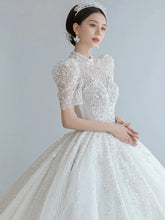 Load image into Gallery viewer, Luxury White Wedding Dress With Beads EDW151