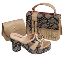 Load image into Gallery viewer, Elegant Ladies High Heels Peep Toe Shoes with Bag Set HYRE654