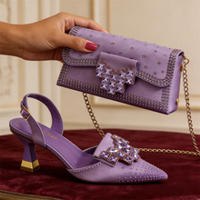Load image into Gallery viewer, Italian Design Women's High Heels &amp; Matching Bag Set EDS70