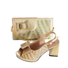 Load image into Gallery viewer, Super Heels Peep Toe Ladies Shoes with Bag Set