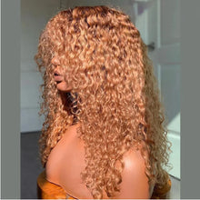 Load image into Gallery viewer, Honey Blonde Soft 26“Long Kinky Curly 180Density Machine Wig With Bangs For Black Women High Temperature Cosplay Glueless Daily